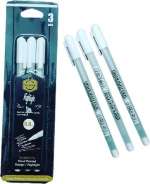 Buy KANBI White Highlight Gel Pen for Hand Paint Design 3PC Online at Best  Prices in India - JioMart.