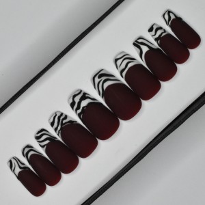 Black Swirls : Best Designer Press on Fake Artificial Nails in India – The  NailzStation