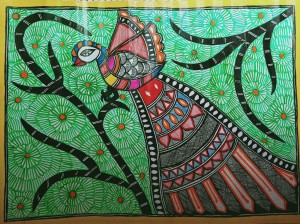 DAARNA ART CREATIONS MADHUBANI GIRL PAINTING, LIVING ROOM WALL DECOR Ink 15  inch x 12 inch Painting Price in India - Buy DAARNA ART CREATIONS MADHUBANI  GIRL PAINTING, LIVING ROOM WALL DECOR