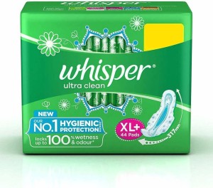 Whisper Ultra Clean Sanitary Pads - 44 Pieces (XL Plus) Sanitary Pad, Buy  Women Hygiene products online in India