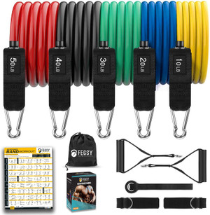 sear Resistance Bands 11pcs Set Tubes for Fitness Home Gym Exercise Workout Resistance Tube Buy sear Resistance Bands 11pcs Set Tubes for Fitness Home Gym Exercise Workout Resistance Tube Online at