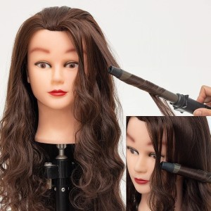 Mannequin head natural 80% human hair used for practicing hair style hairdresser  doll head practice