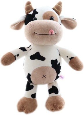 Cute Cow Teddy Bear 26 cm Dressed in a Cozy Sweater For Sale