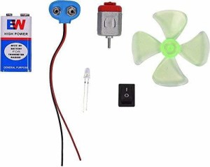 Sky Project Combo Kit For Dc motor,Battery With Clip,On-Off Switch