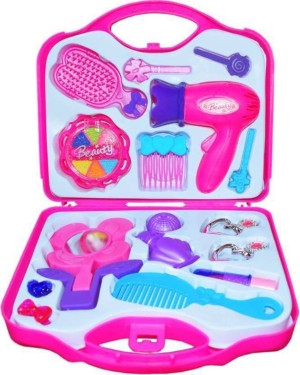 35-piece Set Of Children Hairdressing Makeup Doll Real Makeup Toy Modeling  Doll Headband Hair Dryer