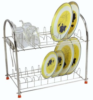 MANTAVYA Plate Kitchen Rack Steel 2 Layer Plate & bowl Stand Kitchen  Utensil Rack Price in India - Buy MANTAVYA Plate Kitchen Rack Steel 2 Layer  Plate & bowl Stand Kitchen Utensil