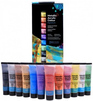 WeKonnect Mont Marte Acrylic Paint Set 24 Colours 36ml,  Perfect for Canvas, Wood, Fabric, Leather, Cardboard, Paper, MDF and Crafts  (Original and Certified) 