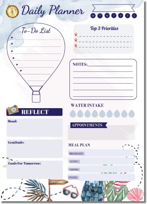 Scrollingideas Blue Foilage Daily Planner Sheets 32 A5 Planner Ruled 32  Pages Price in India - Buy Scrollingideas Blue Foilage Daily Planner Sheets  32 A5 Planner Ruled 32 Pages online at