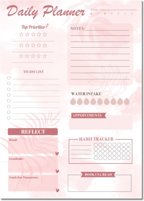 Scrollingideas Blue Foilage Daily Planner Sheets A5 Planner Ruled