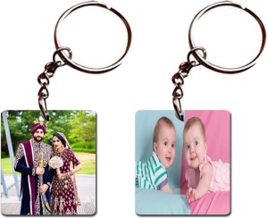 Set of 4 Customized Key Chain (5 x 5 cm), Personalized Key Chain