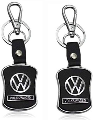 eShop24x7 VOLKSWAGEN VW leather imported key ring chrome car logo