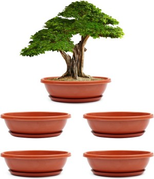 Classical Bonsai Pot Garden Use Large Size Flowerpot Durable Bonsai Cultivation Pot with Tray, Size: 43X31CM