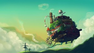 Howls Moving Castle and Sheep, Ghibli Landscape Poster by Hans  Butterblumenhaus - Pixels