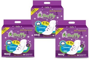 Buy Buffy Premium Ultra Thin Tri Fold Sanitary Pads, X-Large, Pack of 3  40pc (120 Pieces) (3) Online at Low Prices in India 