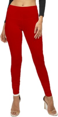 Buy online Red Cotton Leggings from Capris & Leggings for Women by Drapez  for ₹319 at 72% off