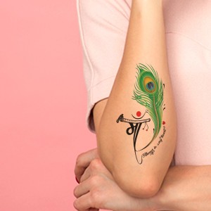 Shree Radhe shreeradhe hindicalligraphy tattoos radharani vrajbhumi  tattooartist blackandgreytattoo peacockfeathers fluit  Instagram