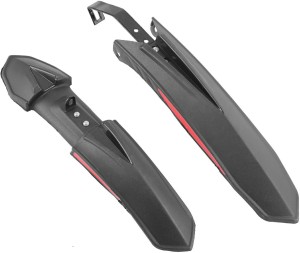 COZYCOOL Bicycle Front Rear Mudguard with Long Patti Dual Tone Red Black Full Length Front Rear Fender