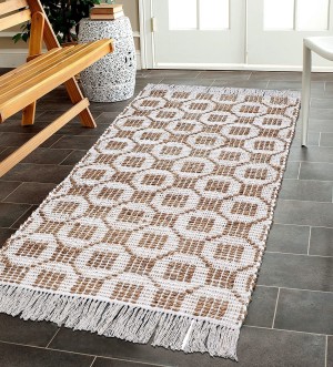  Hand Made Braided Cotton Reversible Rug 90cms