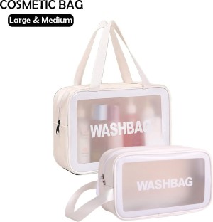 Queue Makeup Bag Wash Bag White - Price in India