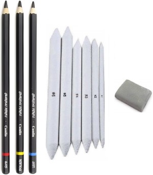 SHOPUNKLE ARTLINE DRAWING PENCIL SET WITH CAMLIN BLACK CHARCOAL