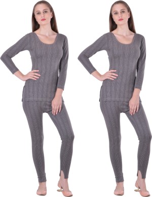 Buy Lux Inferno Polar Fleece Thermal Pyjama Set - Black at Rs.1212 online