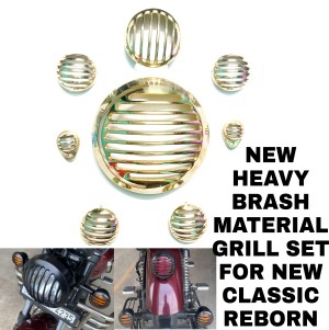 Golden Fox Brass Head light grill for Classic 350, Classic 500