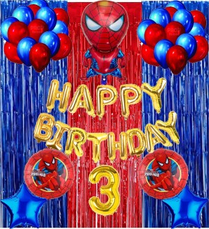 75 Pcs Spiderma Ballon Anniversaire Garcon 3 Ans, Decoration