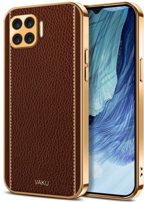 Vaku Luxos Back Cover for Samsung Galaxy A23 Cheron Leather Stitched Gold  Electroplated Soft TPU Cover - Vaku Luxos 