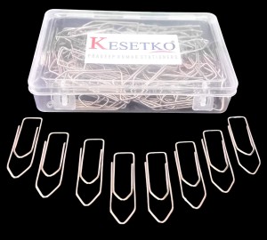 KESETKO Paper Clips 30mm Plastic & Metal Gem Clips, U clips  Multicolor (120 Piece) 