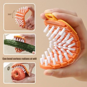 Shop for Bendable Carrot Shape Cleaning Brush Fruit and Vegetable Cleaning  Brush Reusable and Durable Kitchen Cleaner Tool (pink) at Wholesale Price  on