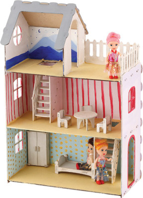 zokato My Pretty Doll House Princess Doll House Doll Play Set with  Furniture, 110 Pcs. - My Pretty Doll House Princess Doll House Doll Play  Set with Furniture