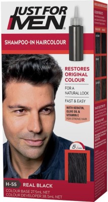 JUST FOR MEN Shampoo In Colour with Keratin Olive Oil & Vitamin E for  Strong Hair , H 50A Real Darkest Brown-Black - Price in India, Buy JUST FOR MEN  Shampoo In