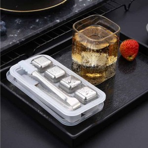 4 -Cup Ice Cube Shot Shape Silicone Shooters Glass Freeze Molds Maker Tray