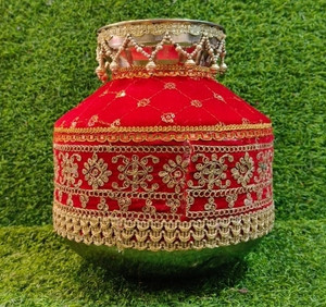 Decoative Kalash Lota Handpainted Steel Puja Kalash Fo Festival Wedding Decor 2850794062397