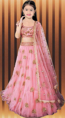 Chidiya Fab Girls Lehenga Choli Party Wear Embroidered Ghagra, Choli,  Dupatta Set Price in India - Buy Chidiya Fab Girls Lehenga Choli Party Wear  Embroidered Ghagra, Choli, Dupatta Set online at Flipkart.com