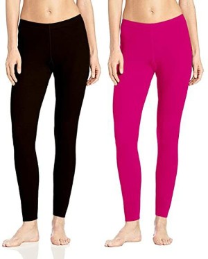 Buy Rays A India Cotton Ankle Length Leggings/Women's Legging/Multi-Color/Pack  of 5 (Black-Light Green-Beige-Pink-Dark Green) at