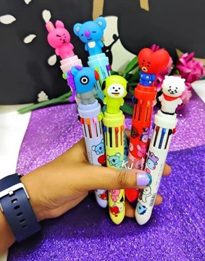 topgifties BTS BT21 10 in 1 Multi Color Pen for Kids Kanjak Gift  Multi-function Pen Ball Pen - Buy topgifties BTS BT21 10 in 1 Multi Color  Pen for Kids Kanjak Gift