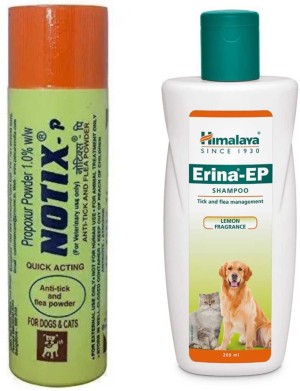 Himalaya Herbals Flea and Tick Himalya Erina EP 200 ml with Notix Powder 100 gm Dog Shampoo Price in India Buy Himalaya Herbals Flea and Tick Himalya Erina EP 200 ml