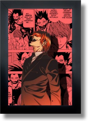 ANIME POSTER FRAME - DEATH NOTE MANGA - Black Framed Wall Poster For Home  And Office With Frame, (12.6*9.6) Photographic Paper - Abstract,  Decorative, Nature, Pop Art, Abstract, Minimal Art, Animation 