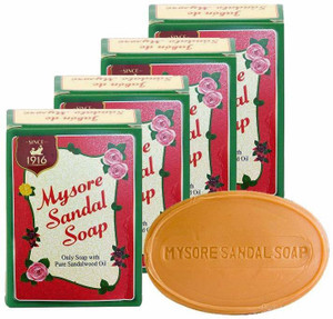MYSORE SANDAL Soap Pure Sandalwood Oil 125gm Pack Of 3 Price in