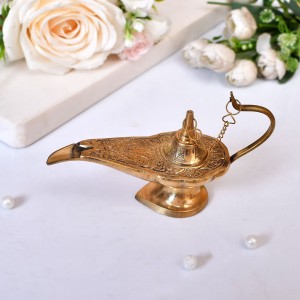 India Deco 79 Genie Ornate Aladdin Lamp Incense Burner, 7 H/12 W