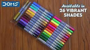 SHYAM DOMS Brush Pens 26 Shades (including golden+ silver)  BRUSH Like Nib Sketch Pen 