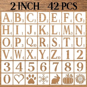 DEQUERA 2.5 Inch Letter Stencils Symbol Numbers Craft Stencils, 42 Pcs  Reusable Plastic Alphabet Templates for Painting on Wood, Wall, Fabric,  Rock, Glass,Chalkboard, S ignage, DIY Art Projects Stencil Price in India 