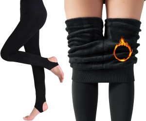 Dndkilg Lined High-Waisted Leggings for Women Warm Sheer High