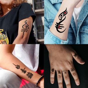 Om with trishul and chilam | Neck tattoos women, Tattoo work, Om tattoo