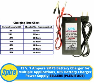 Best Price Ever SMPS Battery Charger 12v 7 AMP Battery Charger with 7AH to  220AH Charging Capacity for AMF Panel, Tubular, Inverter, Bike, Truck, Ups,  Car and 12Volt Chargers Worldwide Adaptor Black 