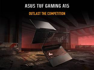 ASUS TUF Gaming A15 (FA566NFR), ASUS banner with the lid open