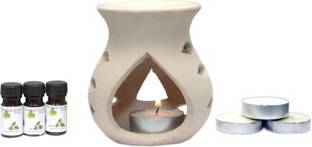 Aroma Decor Rose, Lavender, Lemongrass Diffuser Set Ceramic Burner Pot
