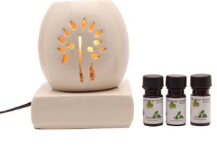 Myesquire Lavender Oval Electric Burner With 3x10ml Aroma Oils