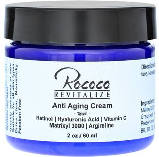 Rococo Anti Aging Cream with Retinol Hyaluronic Acid Vitamin C Matrixyl 3000 - 2oz